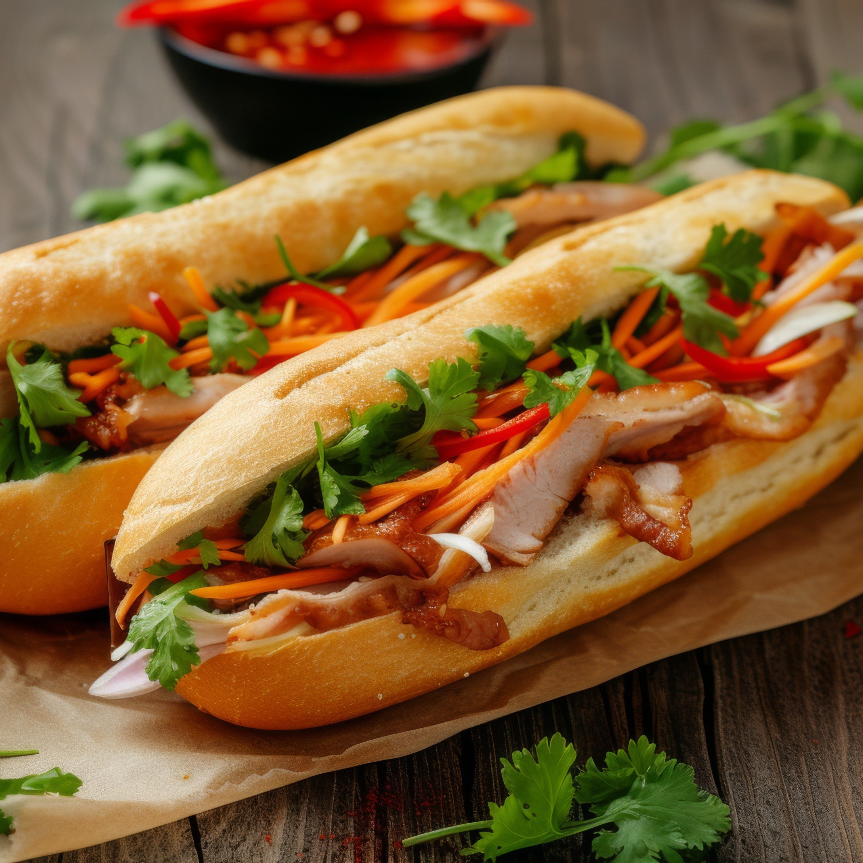 27. Bánh Mì Gà Nướng – Grilled Teriyaki Chicken Banh Mi.