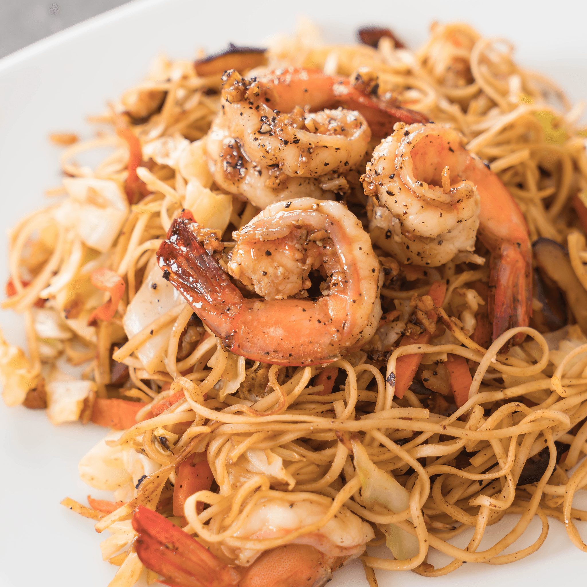 65. Tôm Rang Bơ Tỏi Mì Tỏi – Garlic Prawns with Garlic Noodle.
