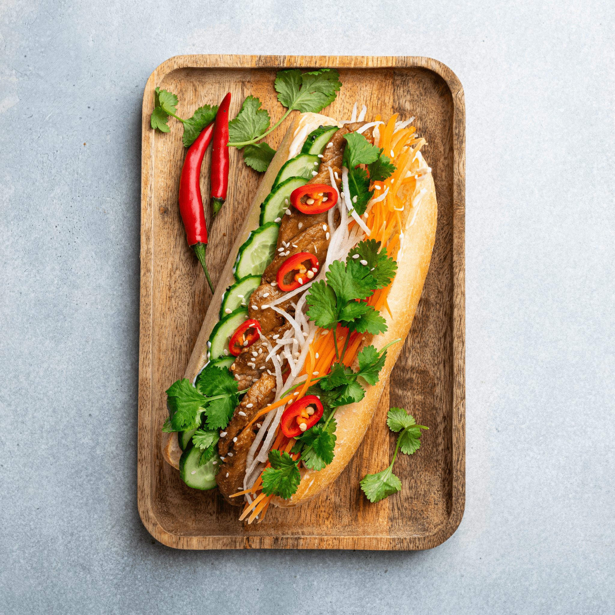 30. Bánh Mì Thịt Nướng – Grilled Lemongrass Marinated Pork Banh Mi.