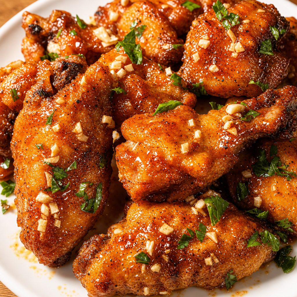 19. Cánh Gà Chiên Bơ – Garlic Butter Wings.
