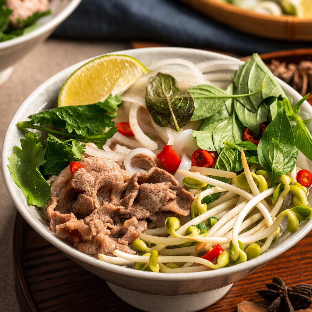 2. Phở Tái Lăn – Wok-Seared Steak Pho.