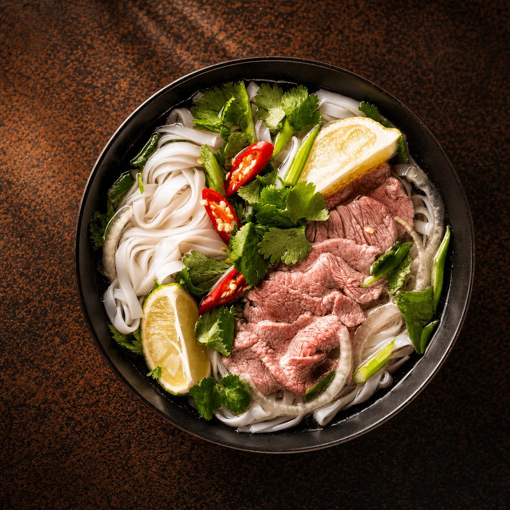 5. Phở Tái, Chín – Rare Steak & Well Done Brisket Pho.